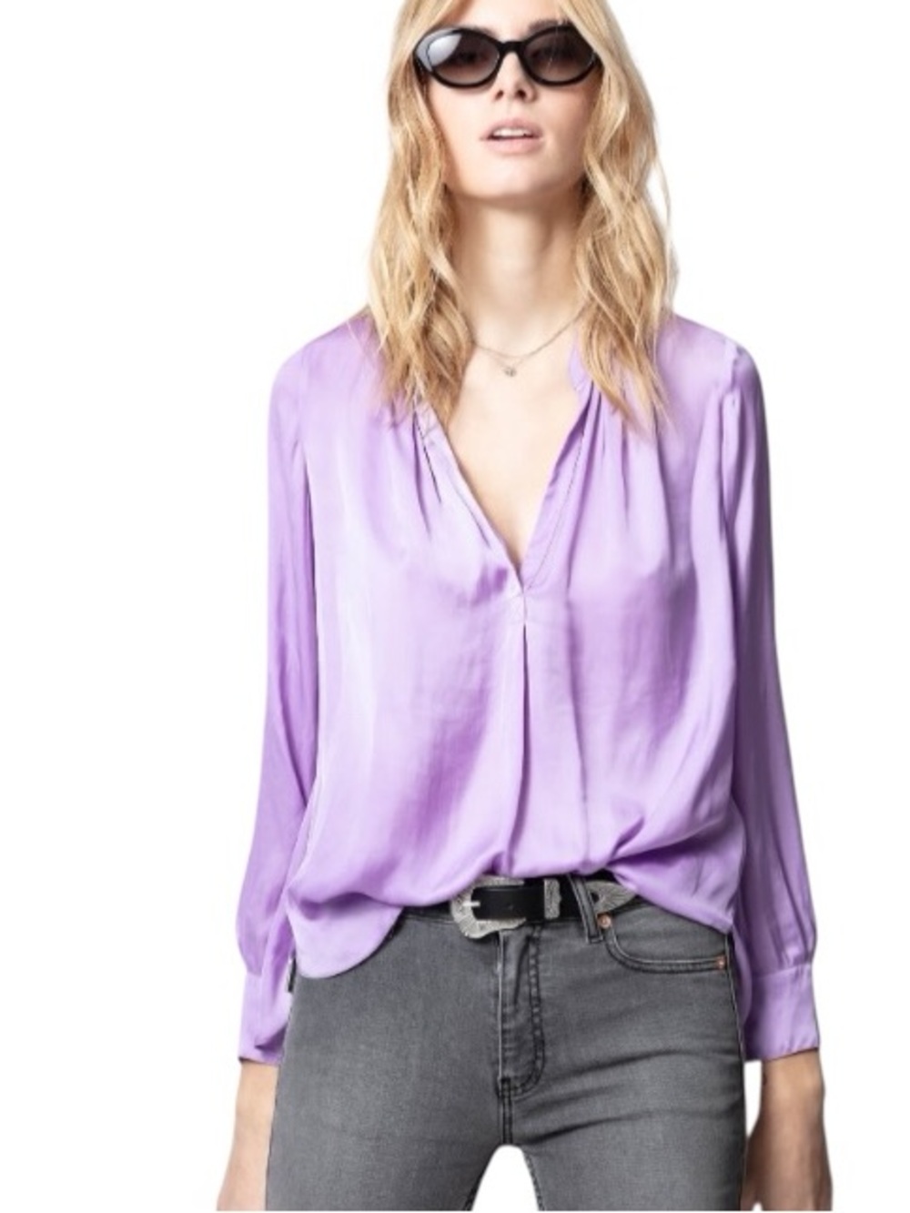 Zadig & Voltaire Tink Satin Blouse in Mauve